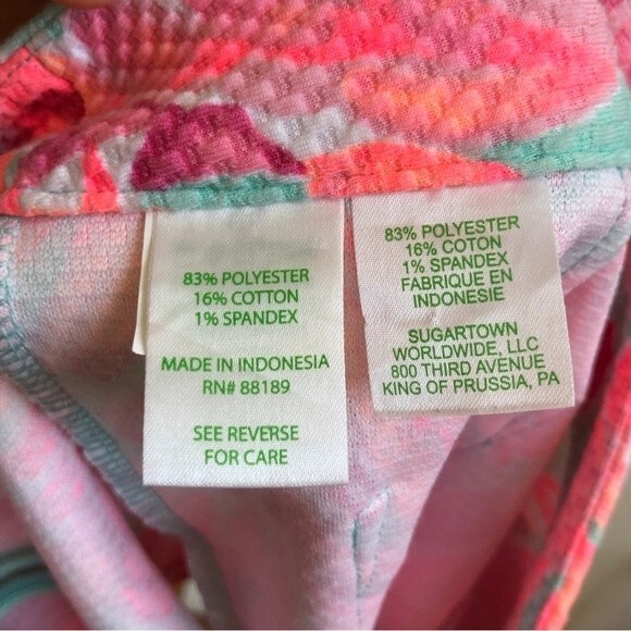 Lilly Pulitzer Shorts Womens 0 Pink Alycia Poolside Blue Lovebirds Waffle Knit - Picture 9 of 12